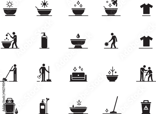 Professional cleaning icons for modern homes and businesses