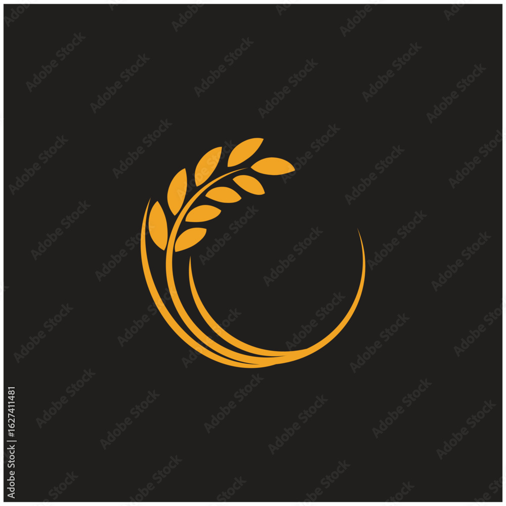 Obraz premium Stylized Wheat logo simple vector and symbol