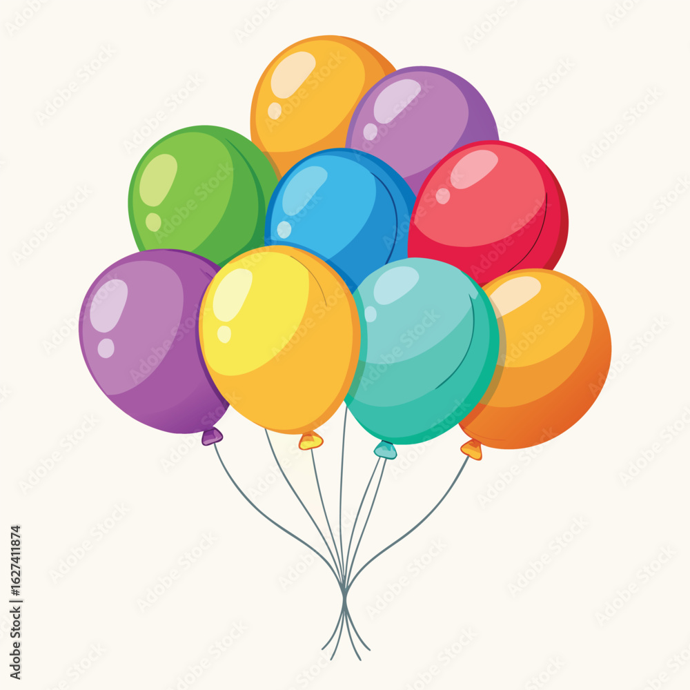 Obraz premium Colored Transparent Balloons Bunch