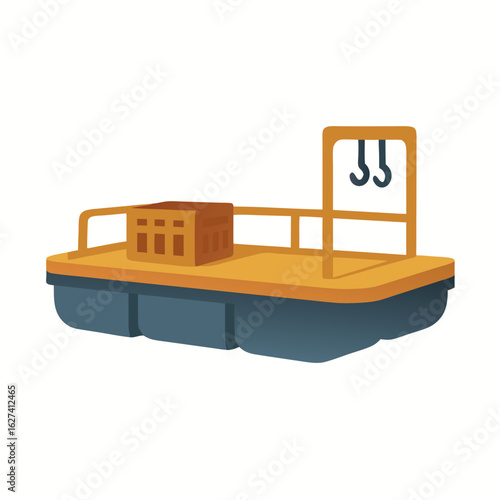 Illustration of a pontoon boat with vector graphics on a white background