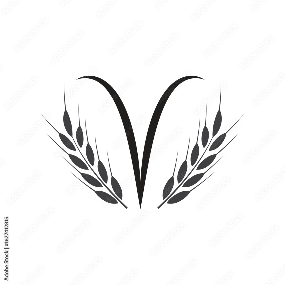 Obraz premium Stylized Wheat logo simple vector and symbol