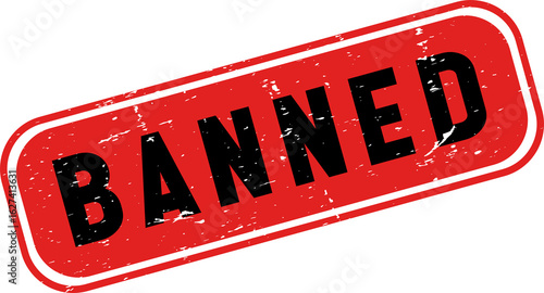 Banned round red grunge stamp png Image Red prohibition sign. Circle empty ban sign symbol. Red no sign.  