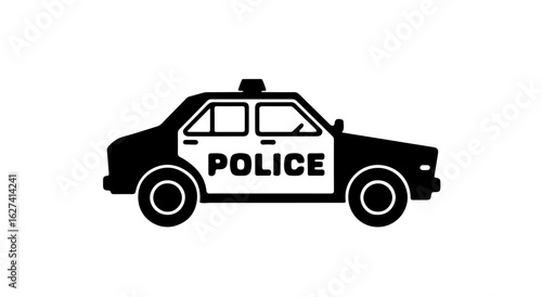 Police car vector graphic for safety and security