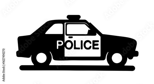 Police car graphic illustration for safety design
