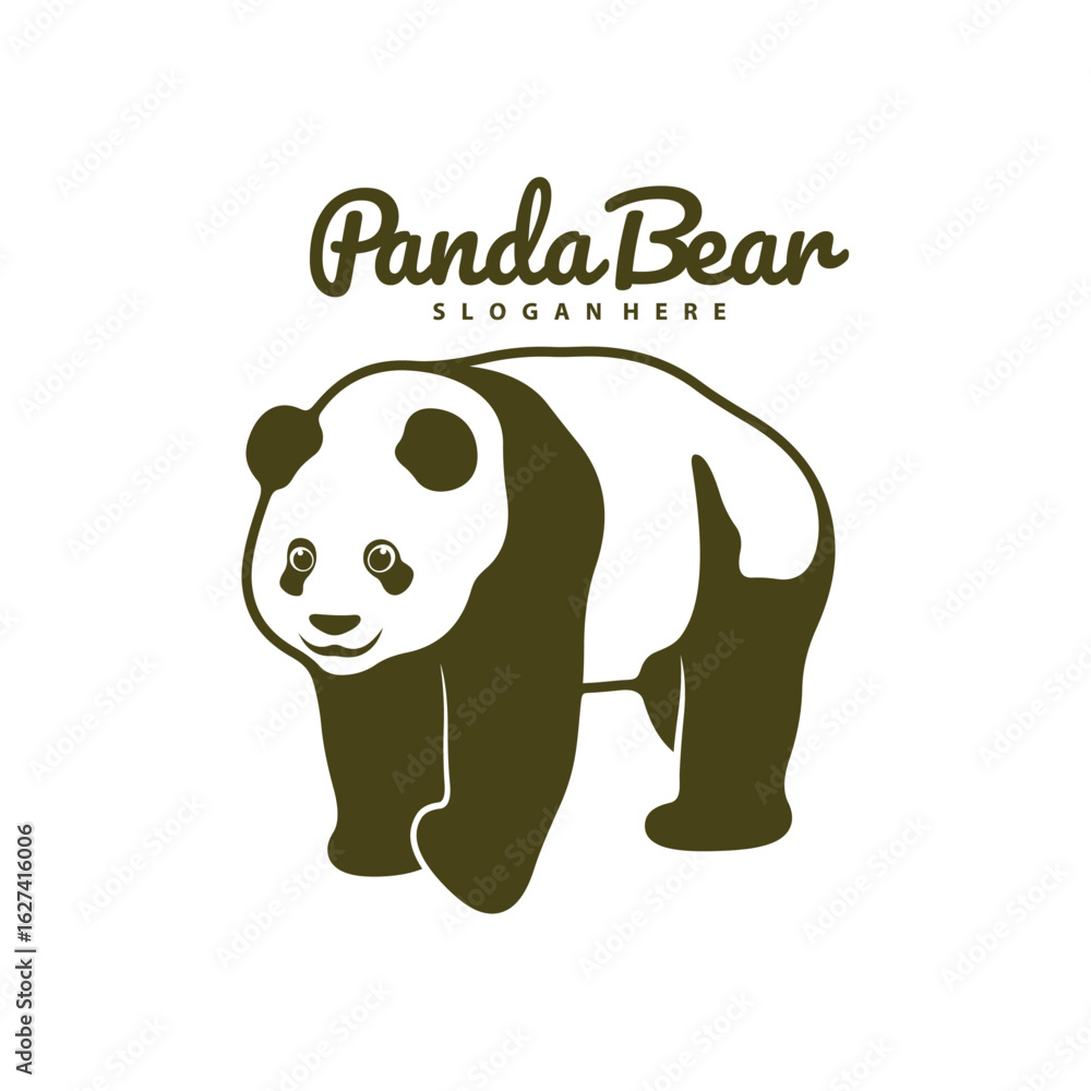 Naklejka premium Panda Bear logo design vector. Silhouette Panda Template Illustration