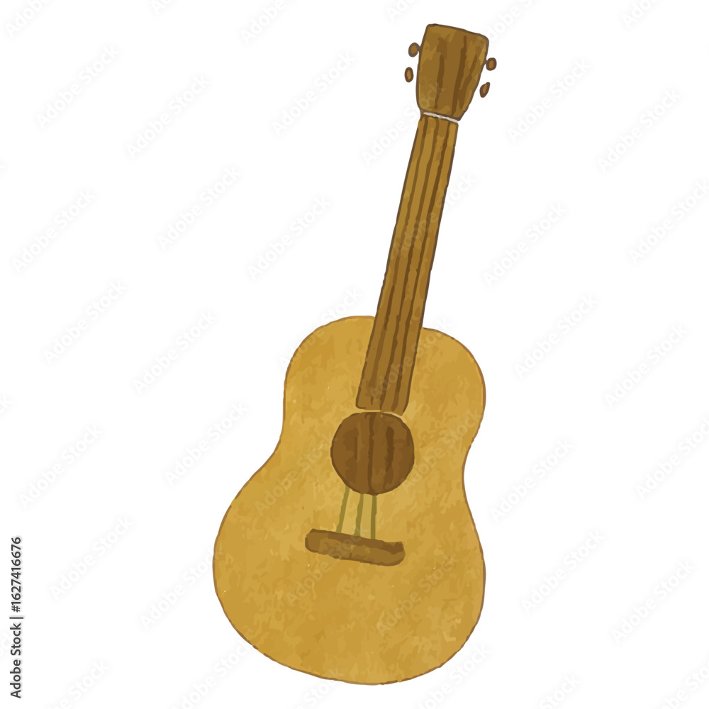 Fototapeta premium Hand-Drawn Hawaiian Ukulele Illustration for Music Decor Art