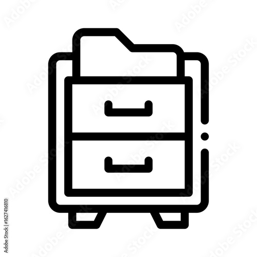 filing cabinet line icon