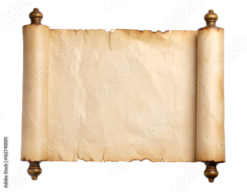 古い紙の巻物のテクスチャ素材/Old paper scroll texture material