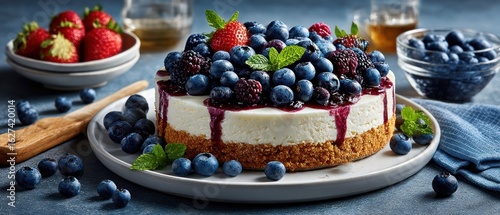 Delicious blueberry cheesecake
