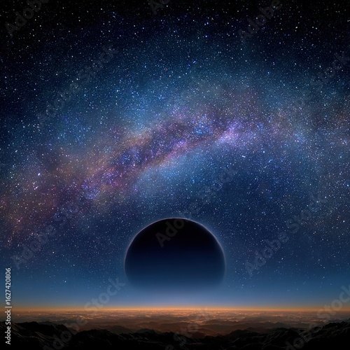 Cosmic expanse with celestial bodies