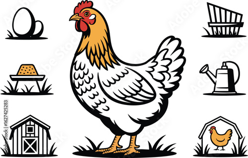 Chicken farm related elements