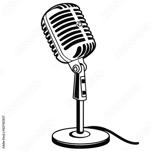 Retro microphone silhouette