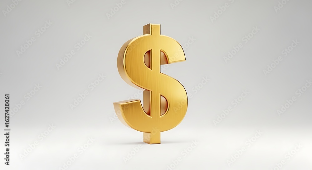 Golden dollar sign currency symbol finance investment wealth rich economy icon Golden dollar sign currency symbol finance investment wealth rich economy icon