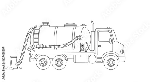 Vacuum Truck Illustration isolated on white background