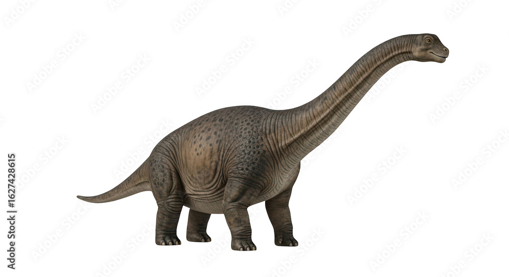 Fototapeta premium Realistic brachiosaurus dinosaur model isolated on transparent background