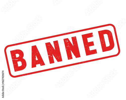 high resolution Banned round red grunge stamp png Image Red prohibition sign. Circle empty ban sign symbol. Red no sign. 
