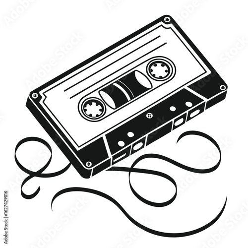 Retro cassette tape silhouette
