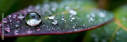 Nature's Intricate Details: Capturing the Beauty of a Single Raindrop on a Leaf Under Close Observation