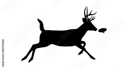 dynamic silhouette of a leaping white tailed deer, isolated on transparent background   perfect for logo, icon, or branding design