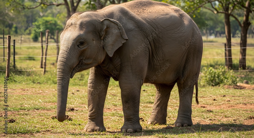 Fototapeta premium Elephant in field