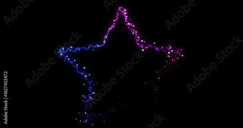 Particles Forming Star Trail.Glitter Particle Star Trail for Awards, Anniversary, Weddings, Valentine's Day, and Festival. Abstract love-themed BG.Glitter Star Trail on BG.