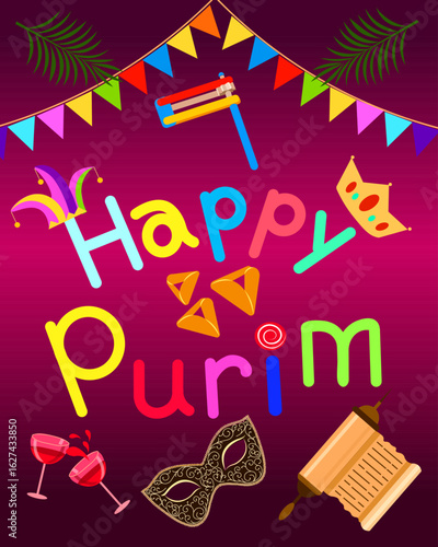 cheerful background jewish holiday purim