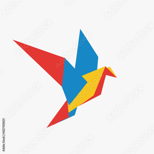 Vibrant Origami Bird Colorful Paper Craft Design