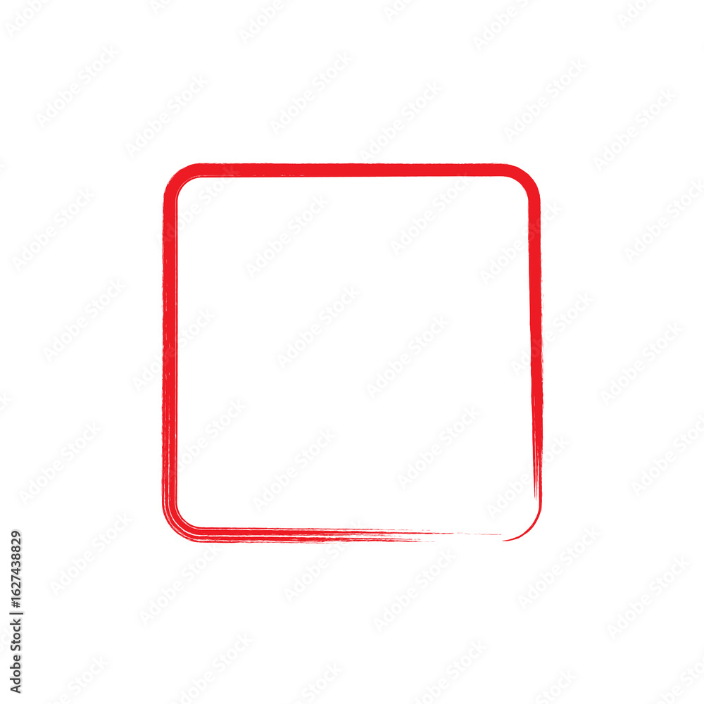 A simple square shape with rounded corners outlined in red on black background isolated on transparent background A simple square shape with rounded corners outlined in red on black background isolated on transparent background