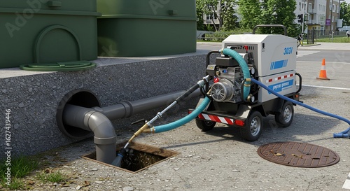 Sewer Cleaning Machine at Work
