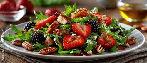 Fresh fruit salad with pecans