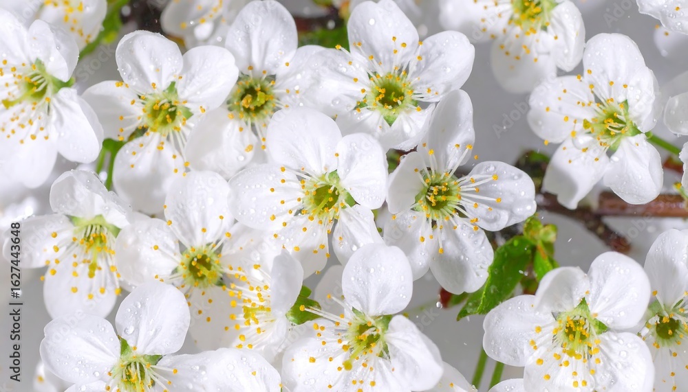 Obraz premium Delicate white blossoms close-up