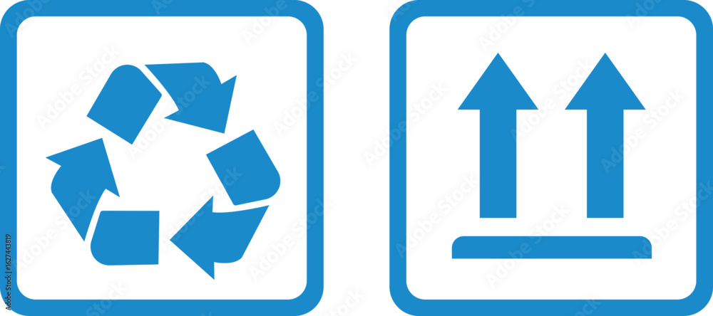 Packing Symbol fragile icon set.Handling and packing symbols including fragile, recycle and caution sign. Packing symbol for cardboard boxe. Delivery shipping label.warning label for shipping package. Packing Symbol fragile icon set.Handling and packing symbols including fragile, recycle and caution sign. Packing symbol for cardboard boxe. Delivery shipping label.warning label for shipping package.