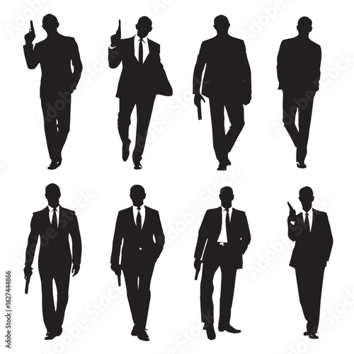 007 silhouette set, Black & White silhouette set