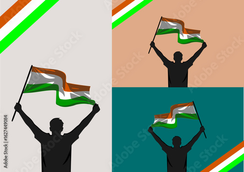 Man Holding Indian Flag