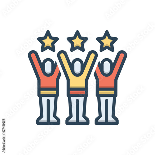 Color illustration icon for reputation building