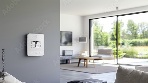 Smart thermostats control home climate from various stylish interiors. convenient temperature regulation for energy efficiency and comfort.	

