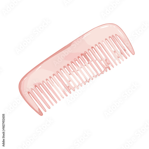 An elegant pink comb for hair styling and care, showcasing simplicity and beauty in personal grooming routine, suitable for daily use