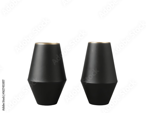 Wallpaper Mural Two black and gold decorative vases on transparent background Torontodigital.ca