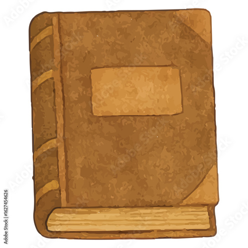 Classic Brown Hardcover Book Illustration