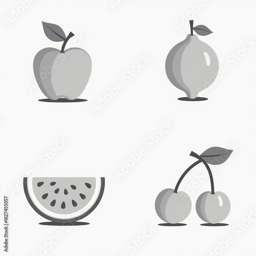 set of fruits and vegetables