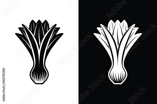 Leek Icon Silhouette. Clean Vector Design for Food and Farming Projects