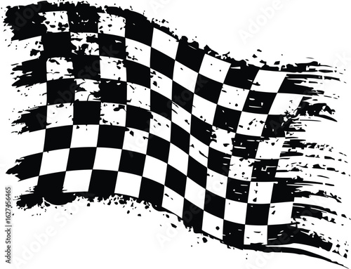 Distressed Racing Checkered Flag SVG