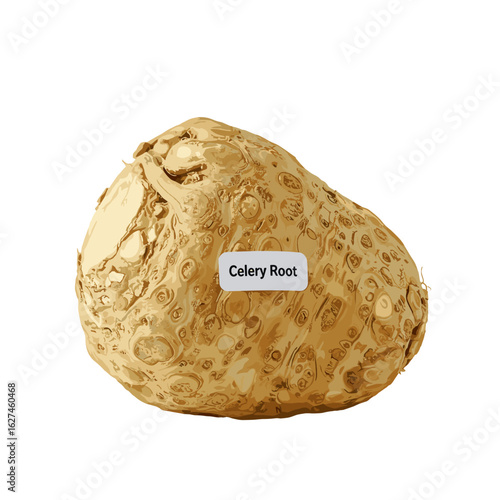 Close-up of Textured Celery Root Vegetable with Bumpy Surface and Tan Color, a Rustic and Healthy Ingredient for Culinary Dishes and Vegan Diets