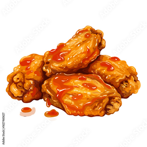 Delicious and Spicy Chicken Wings with Sauce, Perfect for Game Day or a Casual Meal with Friends and Family, Ready to Eat