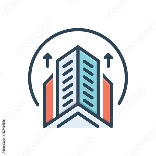 Color illustration icon for infrastructure growth
