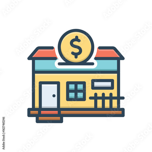 Color illustration icon for property investment