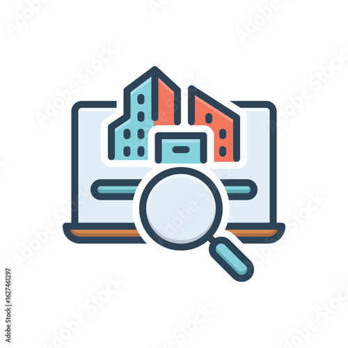 Color illustration icon for property search