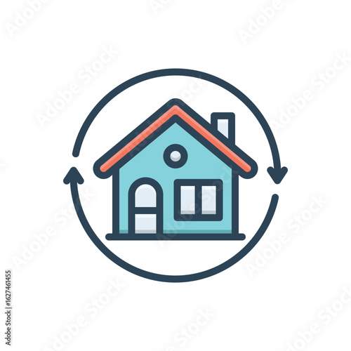 Color illustration icon for redevelopment