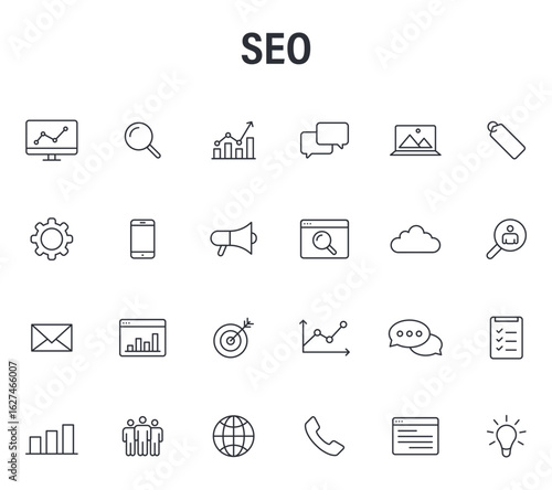 Business & Finance icon outline vector Illustration mega icons design new