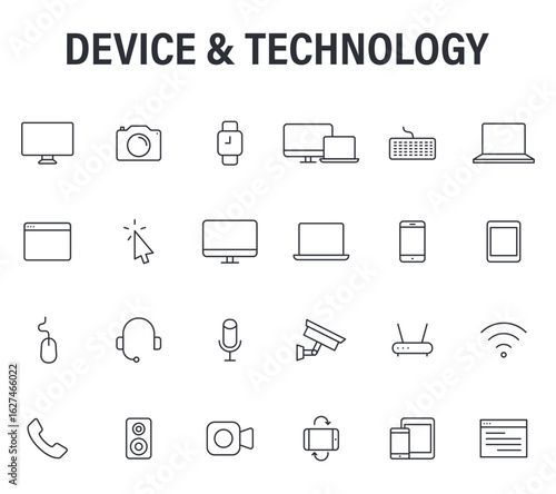 Business & Finance icon outline vector Illustration mega icons design new